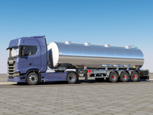 truck with semi trailer tanker 3D Модель
