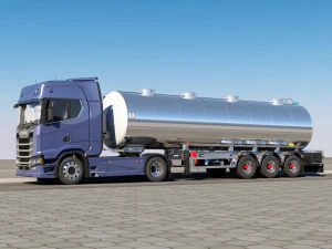 caminh&atilde;o com semirreboque tanque Modelo 3D