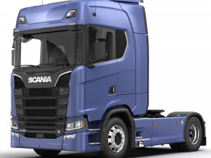 truck with semi trailer tanker 3D Модель