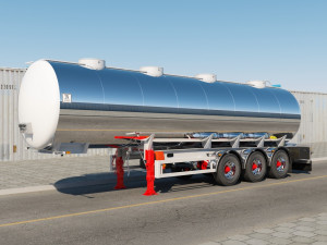 truck with semi trailer tanker 3D Модель
