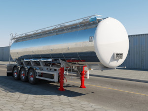 truck with semi trailer tanker 3D Модель