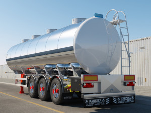 truck with semi trailer tanker 3D Модель