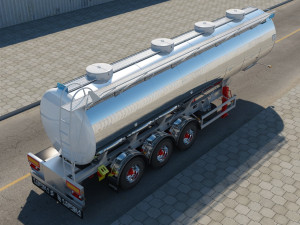 truck with semi trailer tanker 3D Модель