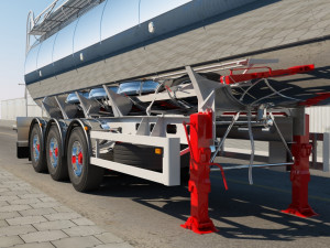 truck with semi trailer tanker 3D Модель