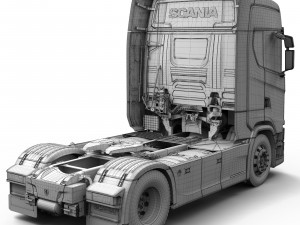 truck with semi trailer tanker 3D Модель