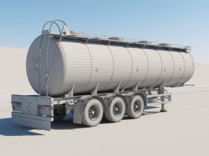 truck with semi trailer tanker 3D Модель