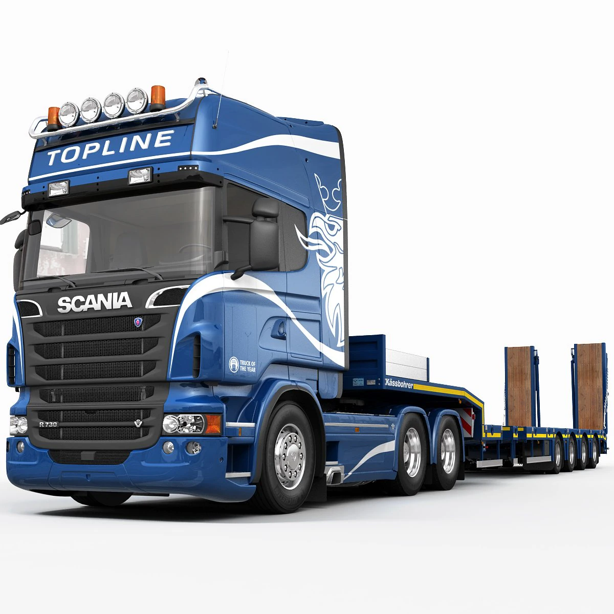Truck platform trailer 3D Model .c4d .max .obj .3ds .fbx .stl .blend 