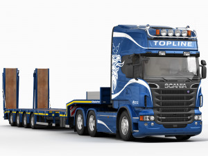 Truck platform trailer 3D 模型