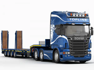 Truck platform trailer 3D Model