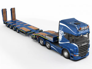 Truck platform trailer 3D Model
