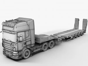 Truck platform trailer 3D Model