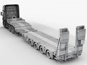 Truck platform trailer 3D Model