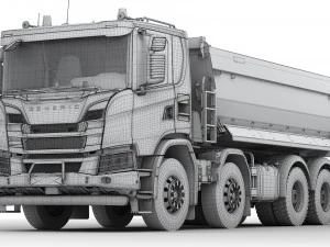 dump truck 8x4 3D Model
