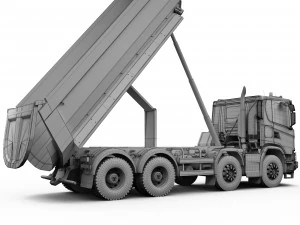 dump truck 8x4 3D Model