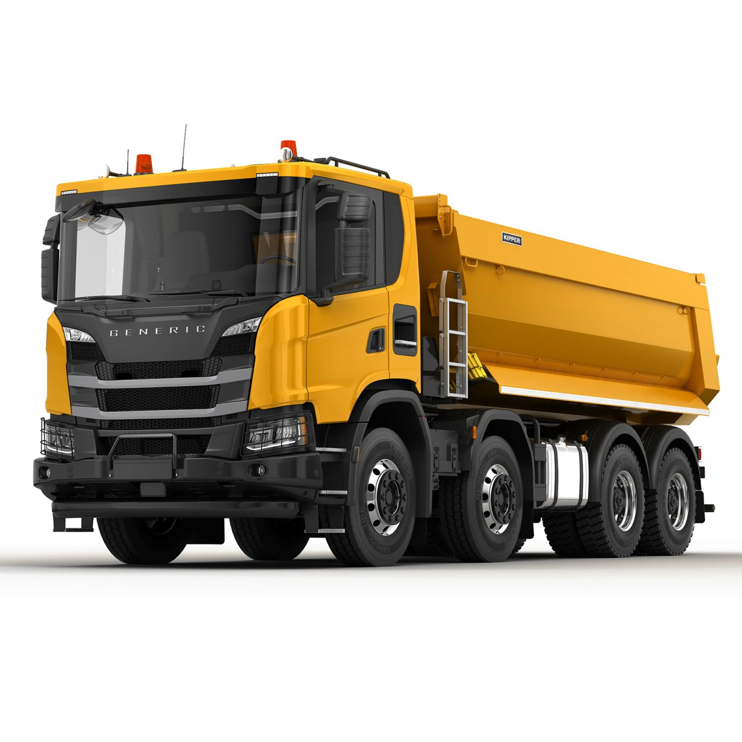 dump truck 8x4 3D Model .c4d .max .obj .3ds .fbx .stl .blend 