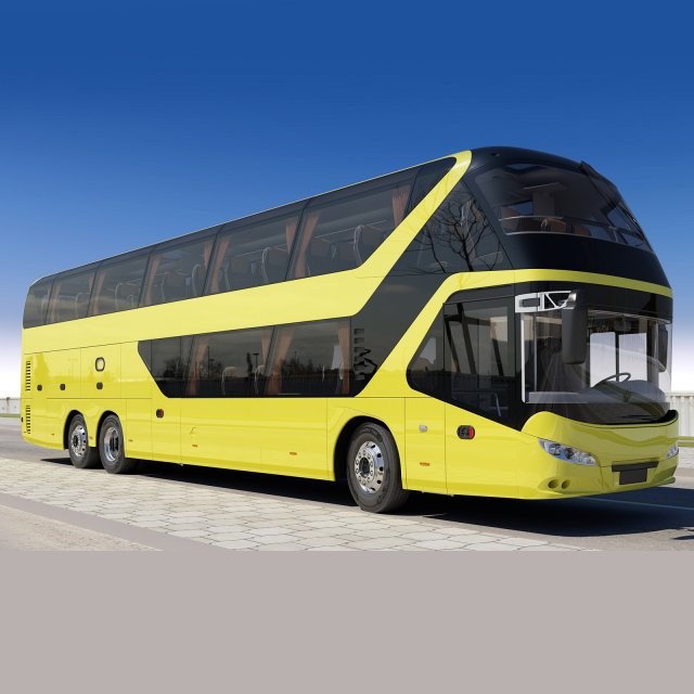 double-decker 3D Model .c4d .max .obj .3ds .fbx .stl .blend 