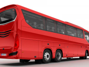 tour bus 6x2 3D Model