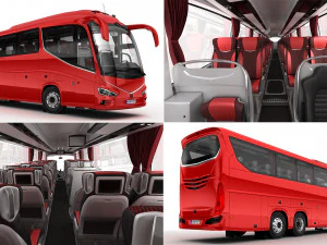 tour bus 6x2 3D Model
