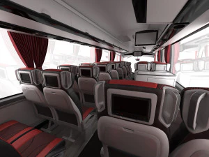 tour bus 6x2 3D Model