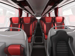 tour bus 6x2 3D Model