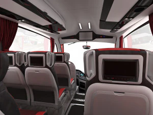 tour bus 6x2 3D Model