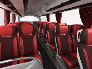 tour bus 6x2 3D Model