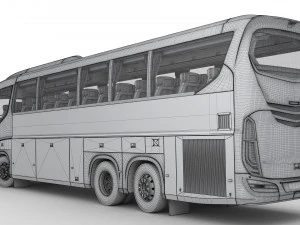 tour bus 6x2 3D Model