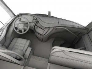 tour bus 6x2 3D Model