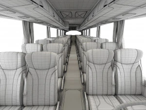 tour bus 6x2 3D Model
