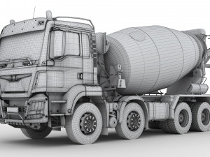 concrete mixer truck 8x4 Modelo 3D