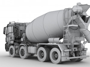 concrete mixer truck 8x4 Modelo 3D