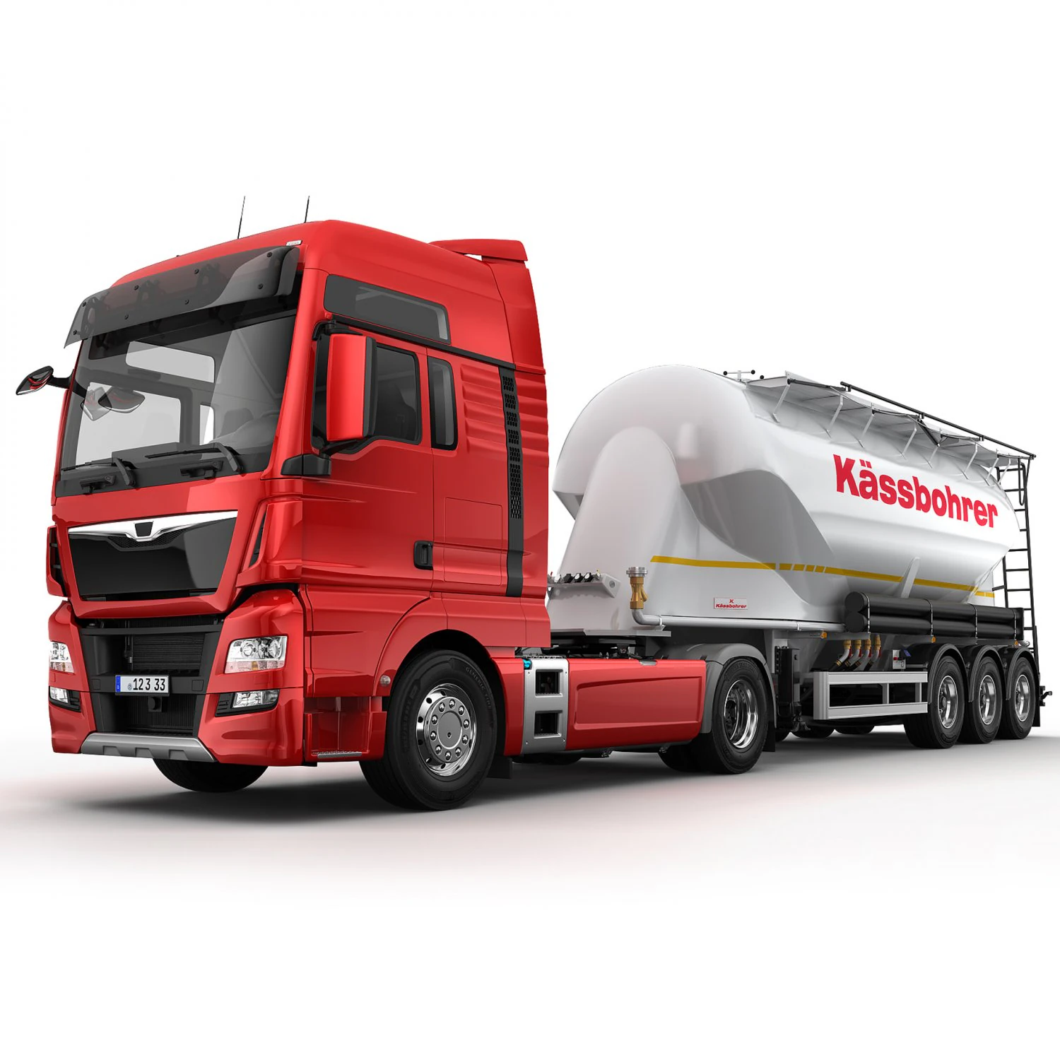 truck with silo trailer 3D Model .c4d .max .obj .3ds .fbx .stl .blend