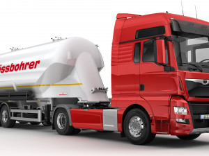 truck with silo trailer Modelo 3D