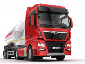 truck with silo trailer Modelo 3D