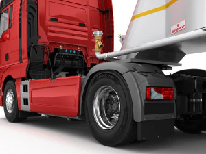 truck with silo trailer 3D Model