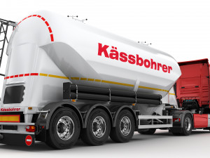 truck with silo trailer Modelo 3D