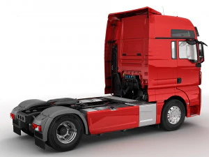 truck with silo trailer 3D Model