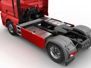 truck with silo trailer 3D Model