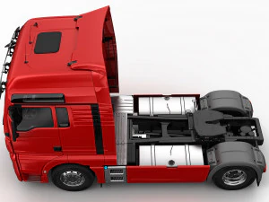 truck with silo trailer 3D Model