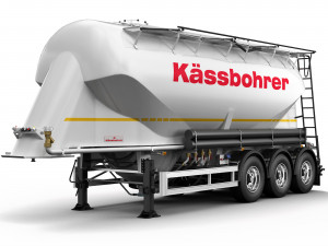 truck with silo trailer Modelo 3D