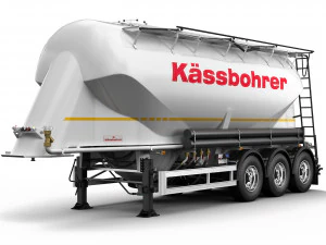 truck with silo trailer 3D Model