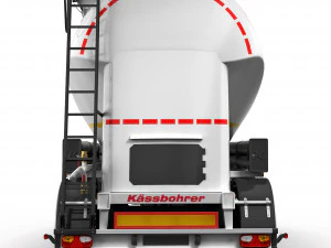 truck with silo trailer 3D Model