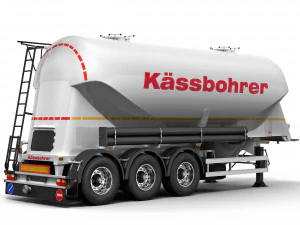 truck with silo trailer 3D Model
