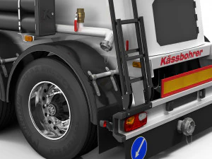truck with silo trailer 3D Model