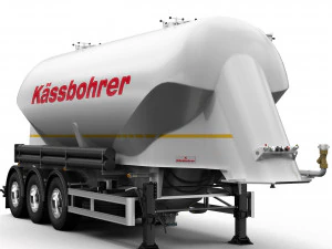 truck with silo trailer 3D Model