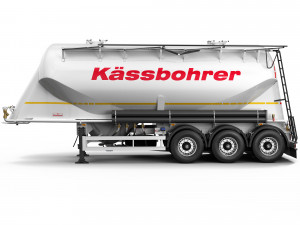 truck with silo trailer Modelo 3D