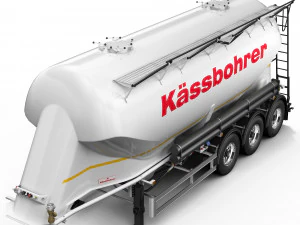 truck with silo trailer 3D Model