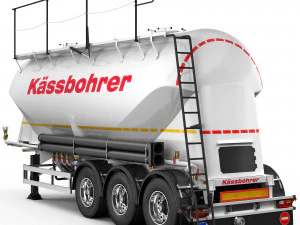 truck with silo trailer 3D Model