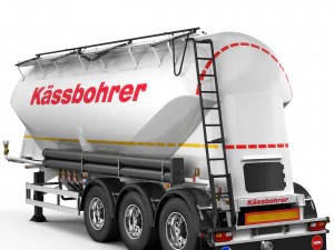 truck with silo trailer 3D Model
