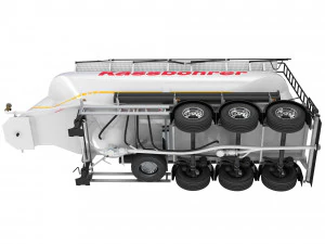 truck with silo trailer 3D Model